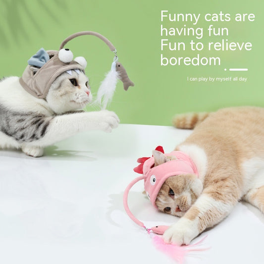 Cat Toy Self-Hi Relieving Stuffy Kitten Funny Supplies Hat