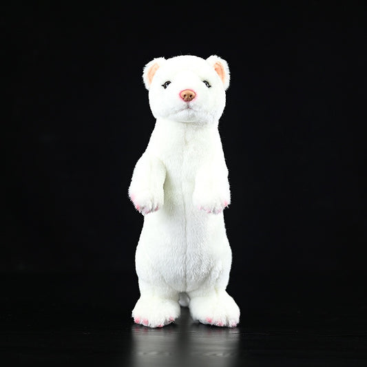 Standing White Ferret Plush Toy Snowplow Ferret Dolls