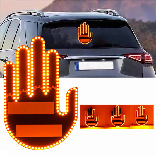 LED Car Finger Light: Remote-Controlled Middle Finger Gesture Lamp